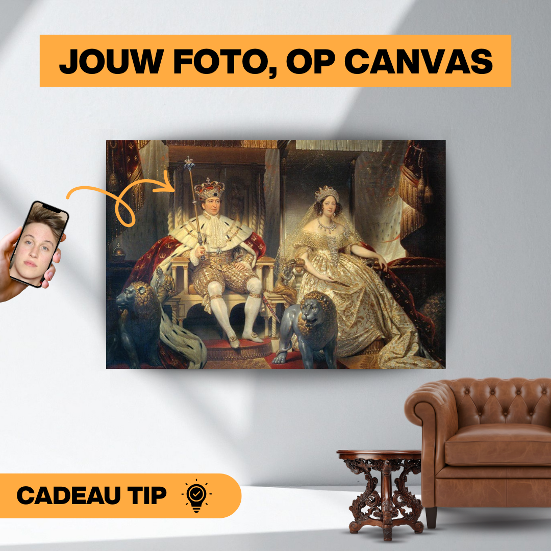 Christian VIII en Caroline Amalie - Custom Canvas