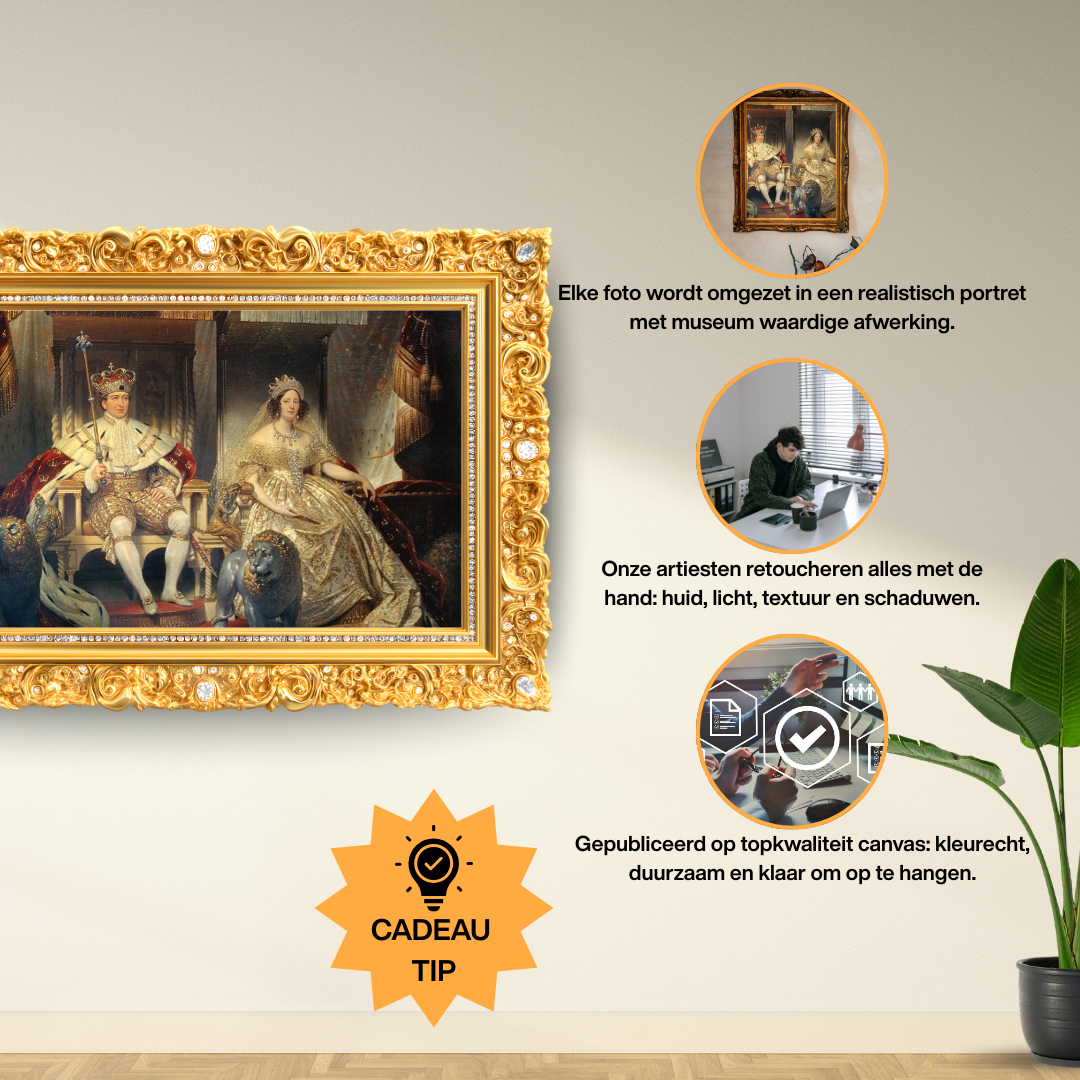 Christian VIII en Caroline Amalie - Custom Canvas