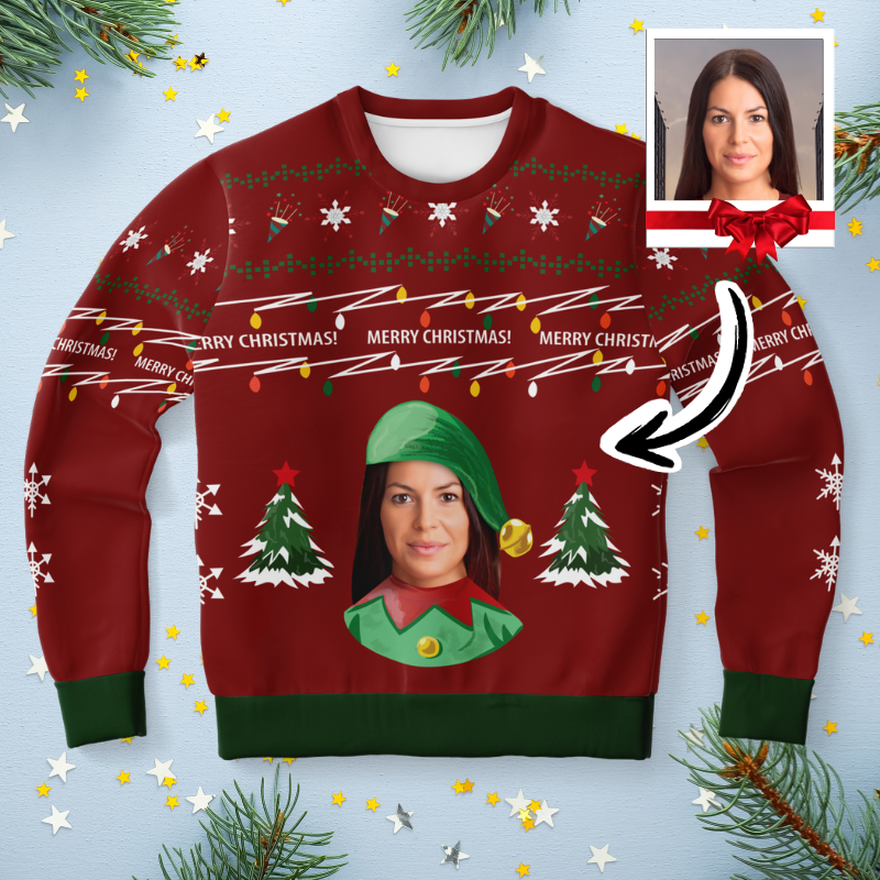 Ugly Christmas sweater eleven (red woman)