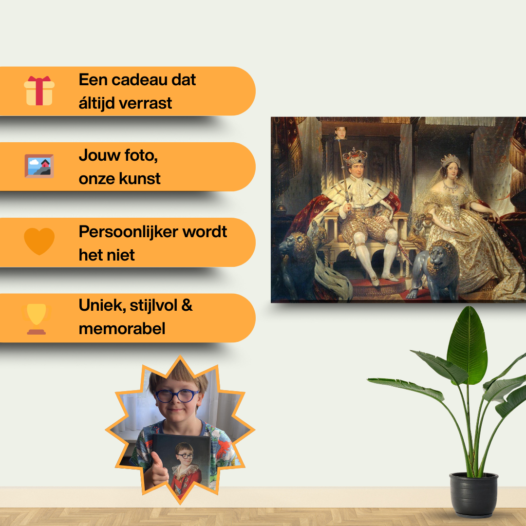 Christian VIII en Caroline Amalie - Custom Canvas