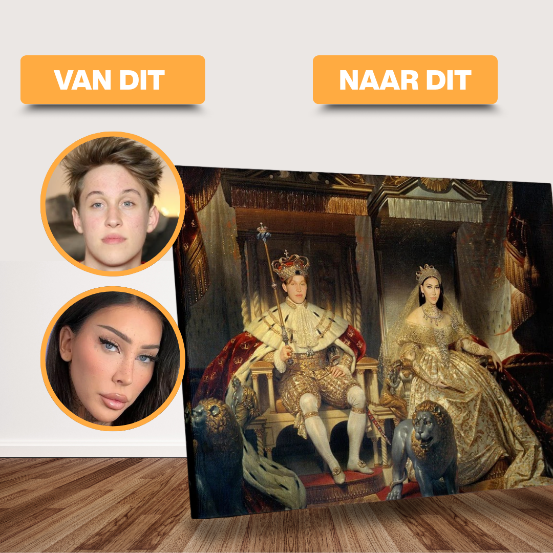 Christian VIII en Caroline Amalie - Custom Canvas