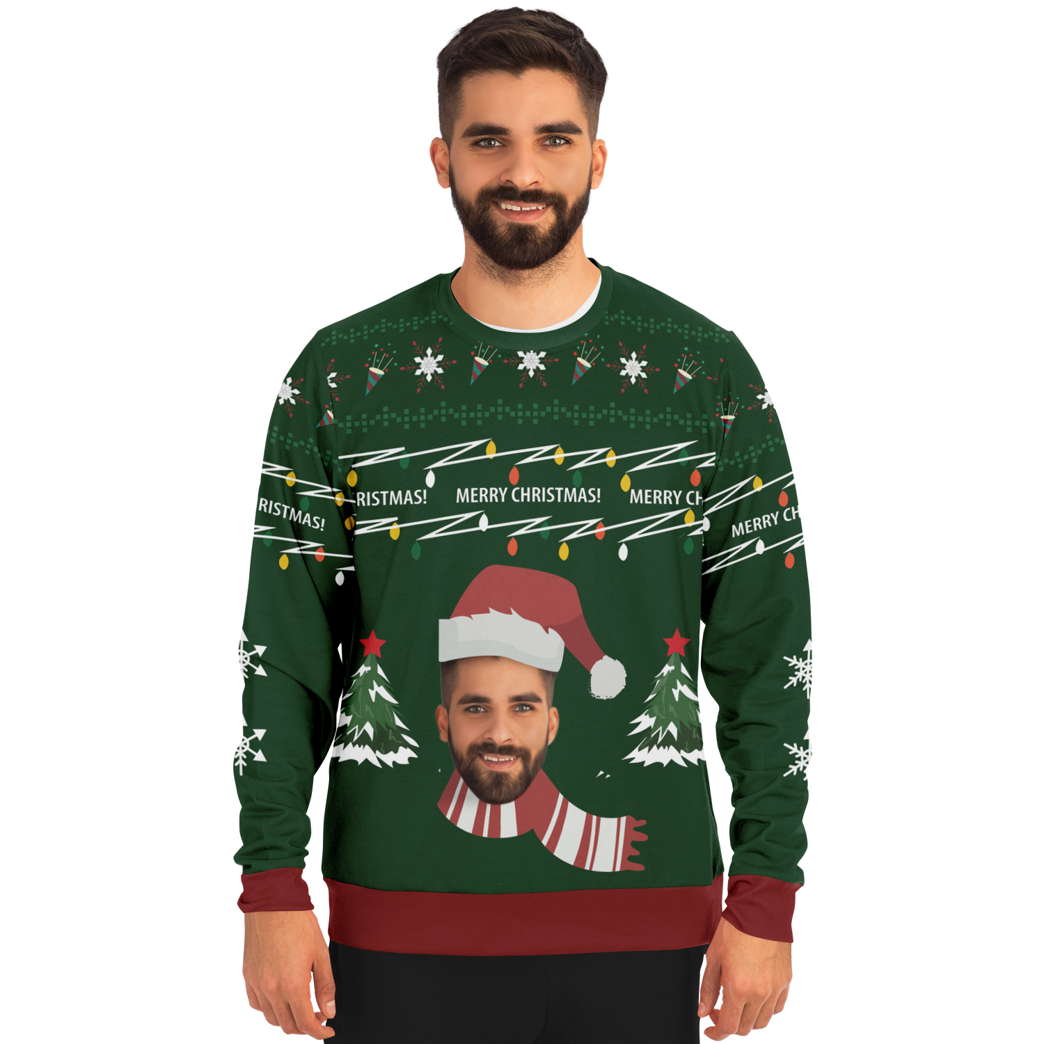 Ugly Christmas Sweater Santa Claus (Green Man)