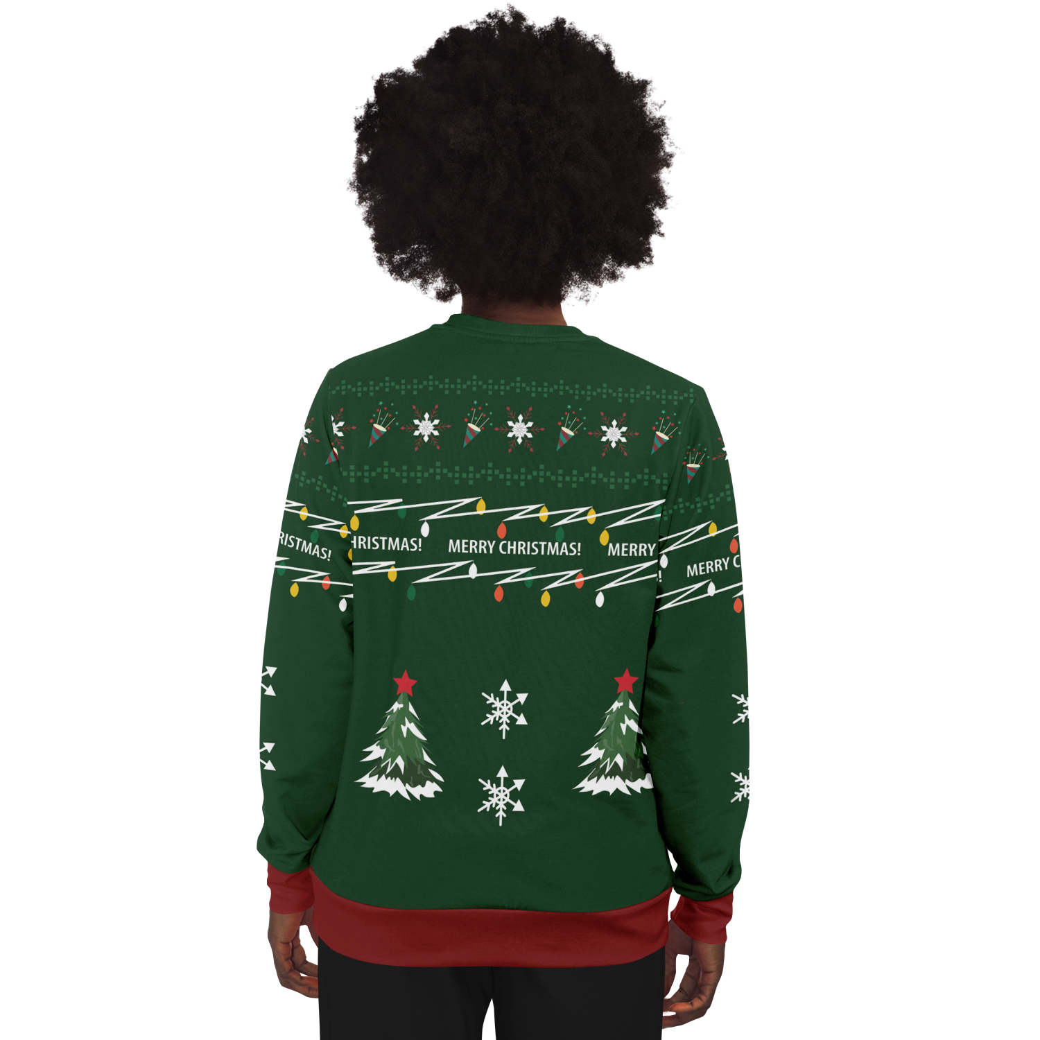 Ugly Christmas Sweater Santa (Green Woman)