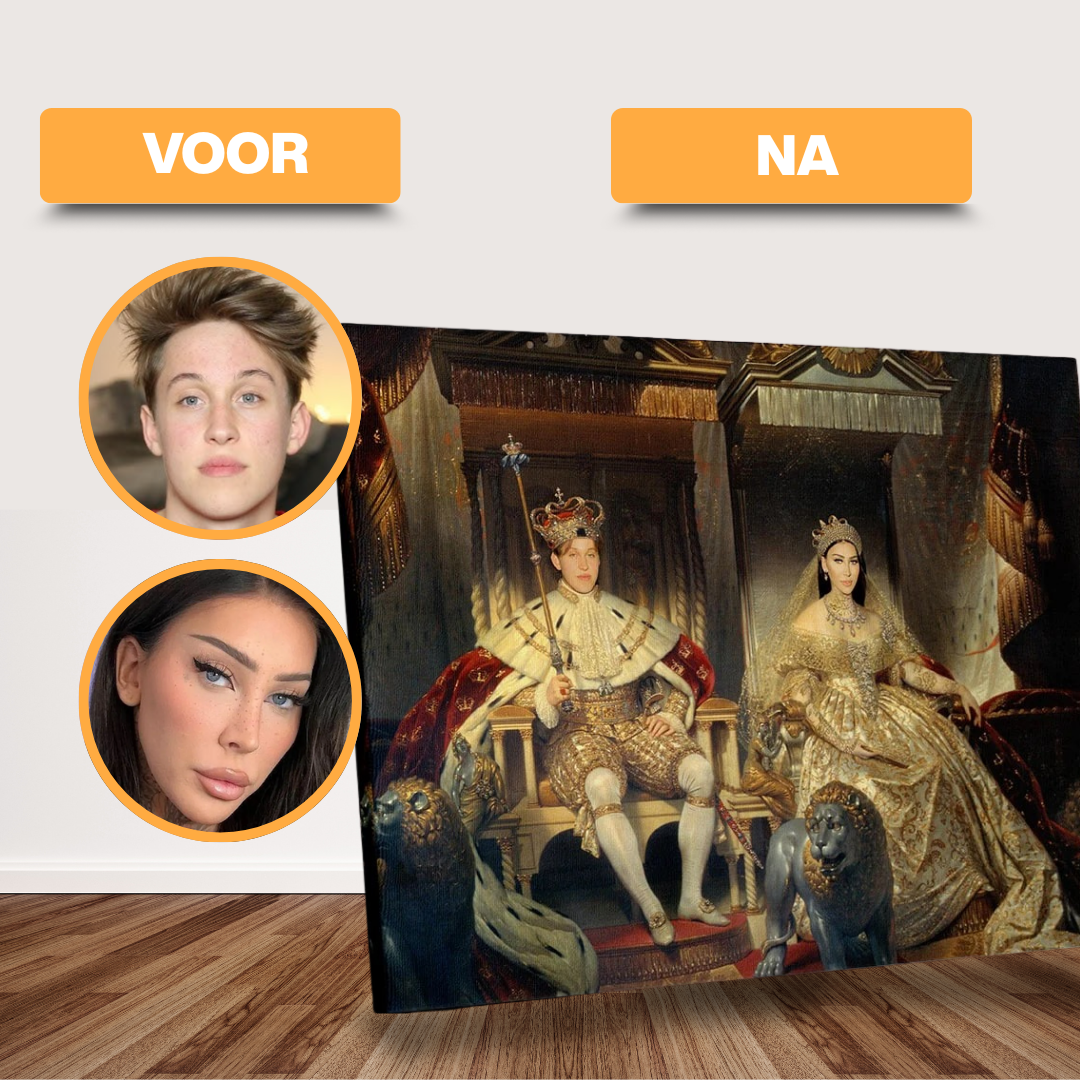 Christian VIII en Caroline Amalie - Custom Canvas