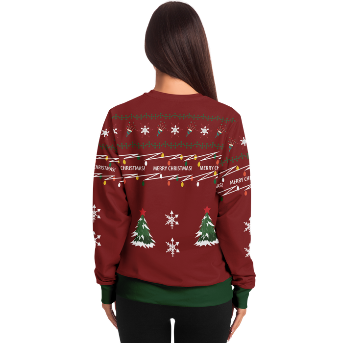 Feo suéter navideño once (mujer roja)
