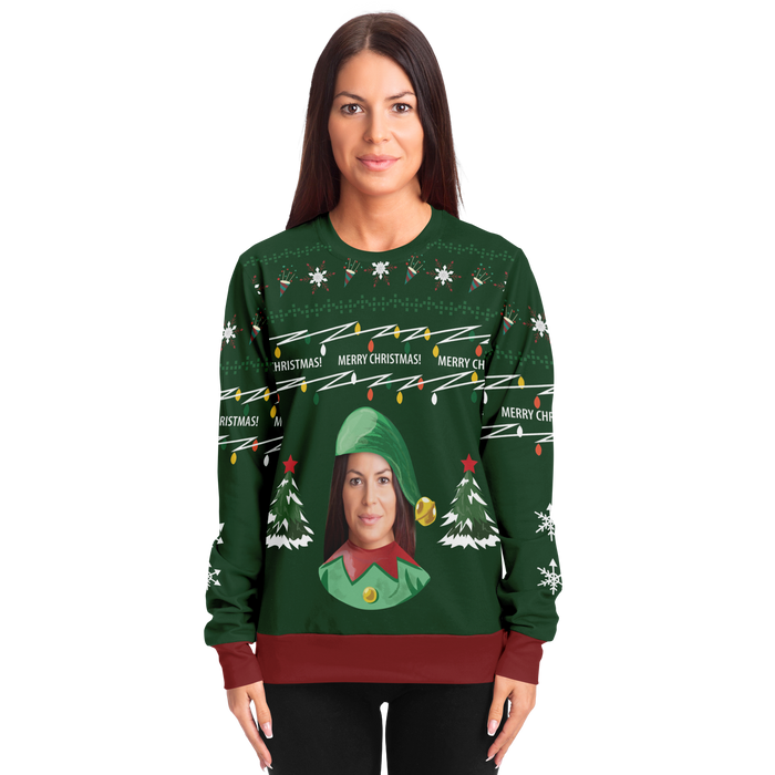 Hässlicher Weihnachtspullover elf (grüne Frau)