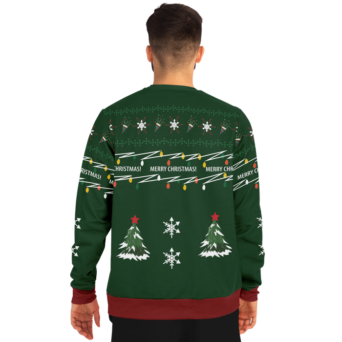 Sweater de Navidad feo Santa Claus (hombre verde)