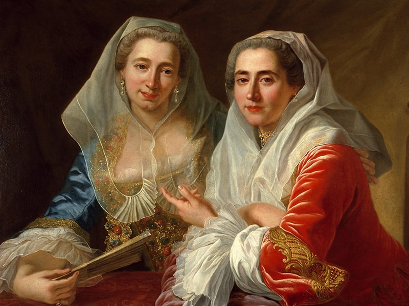Die Mirabita -Schwestern von Antoine de Favray - benutzerdefinierte Decke