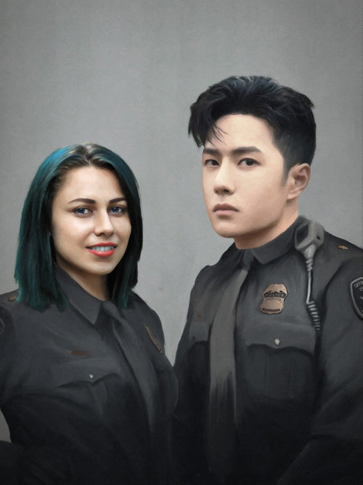 El dúo de policía - besos personalizados